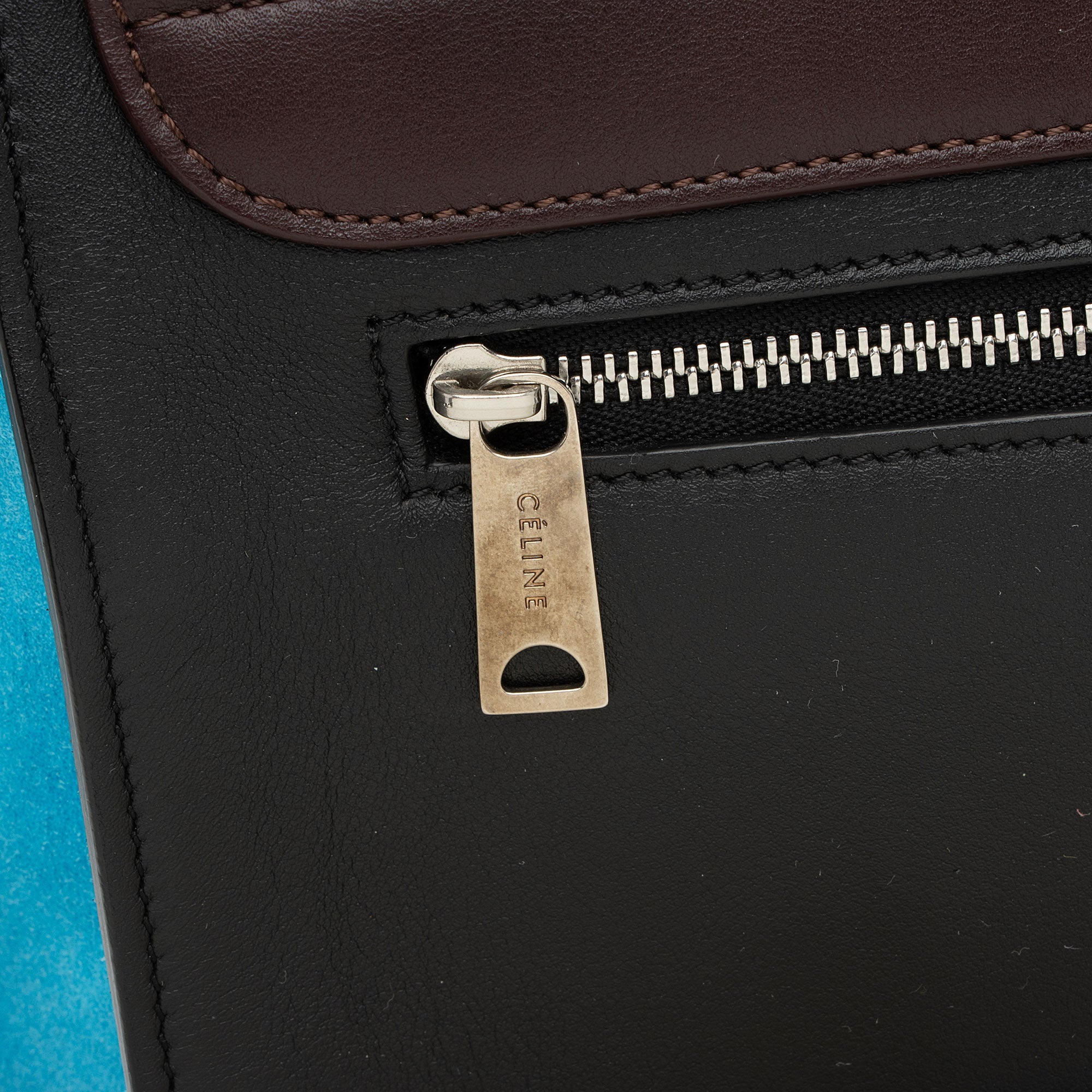 Celine Tricolor Calfskin Suede Small Trapeze Bag