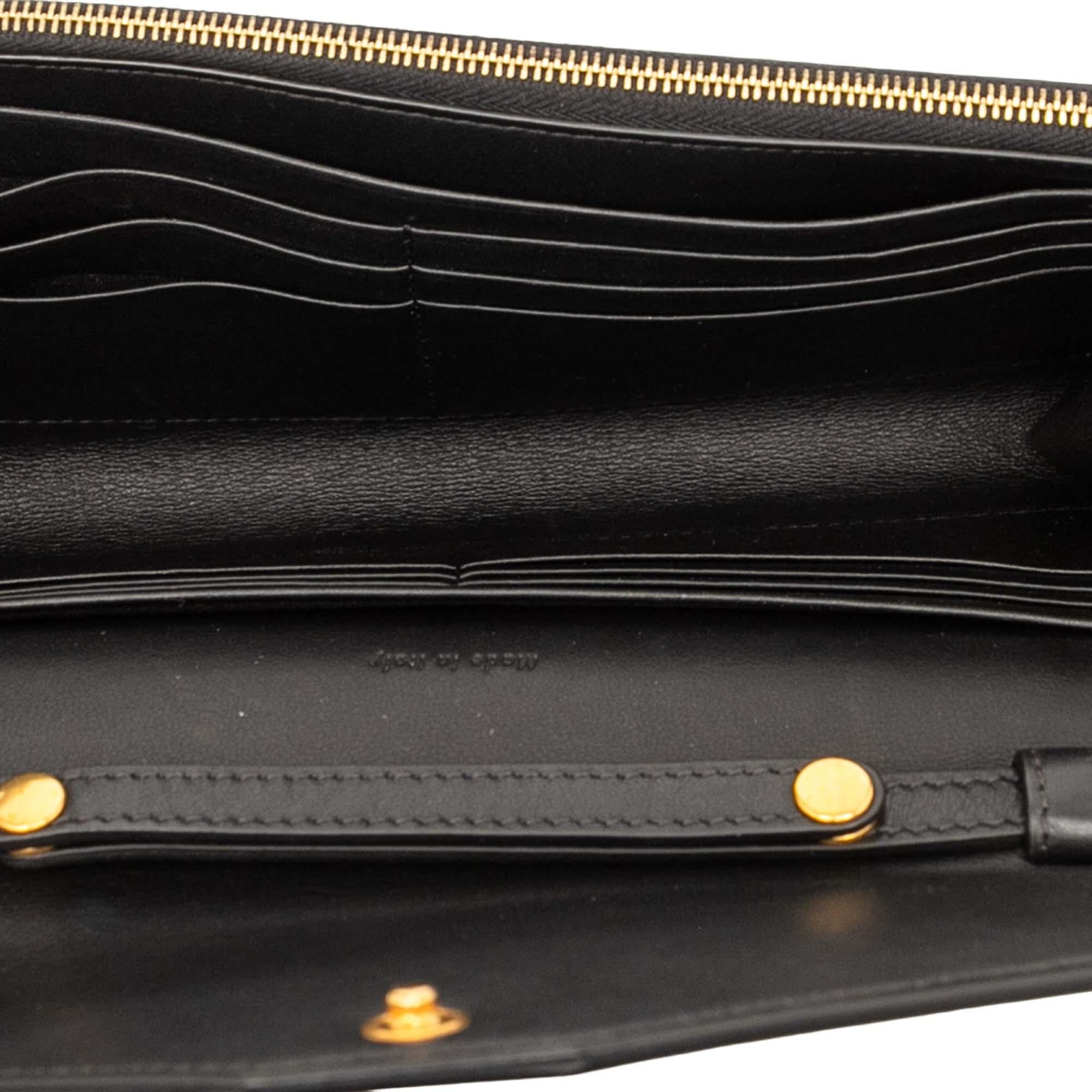 Celine Tricolor Leather Pocket Envelope Wallet On Chain