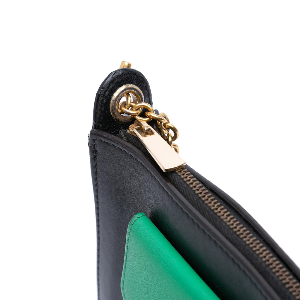 Celine Tricolor Leather Pocket Envelope Zip Crossbody