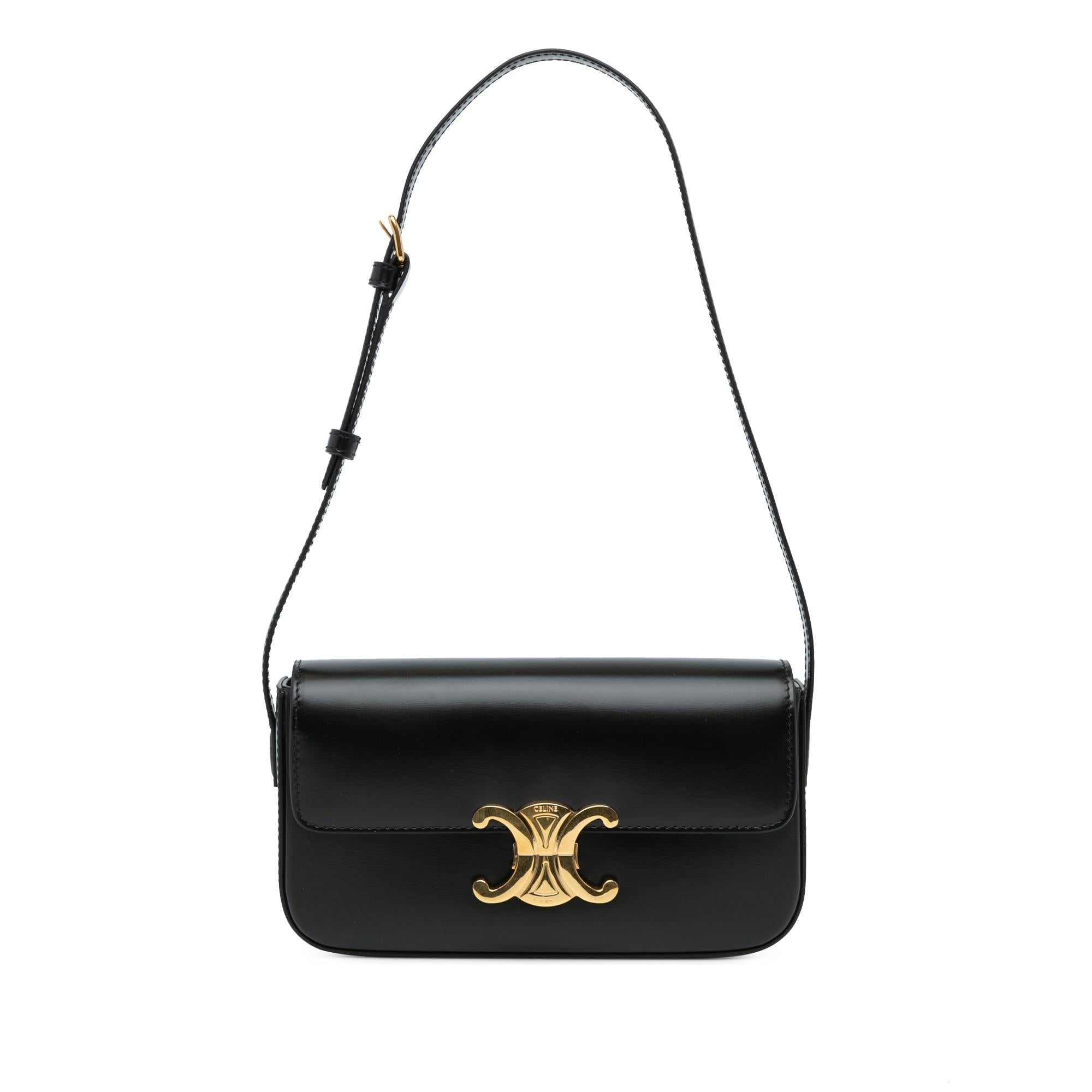 Celine Triomphe Calfskin Claude Shoulder Bag (SHG-lZlb7R)