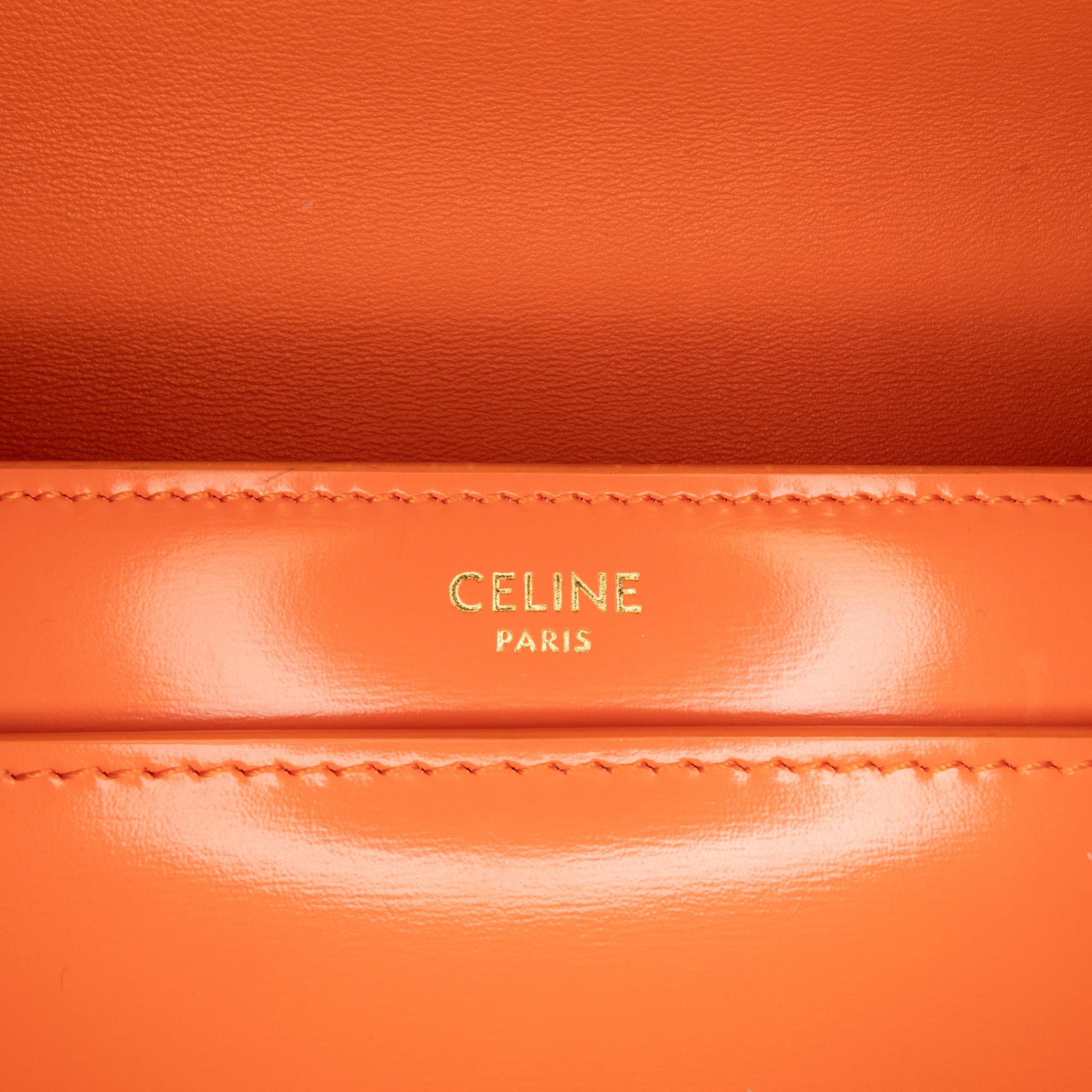 Celine Triomphe Calfskin Cuir Chain Shoulder Bag