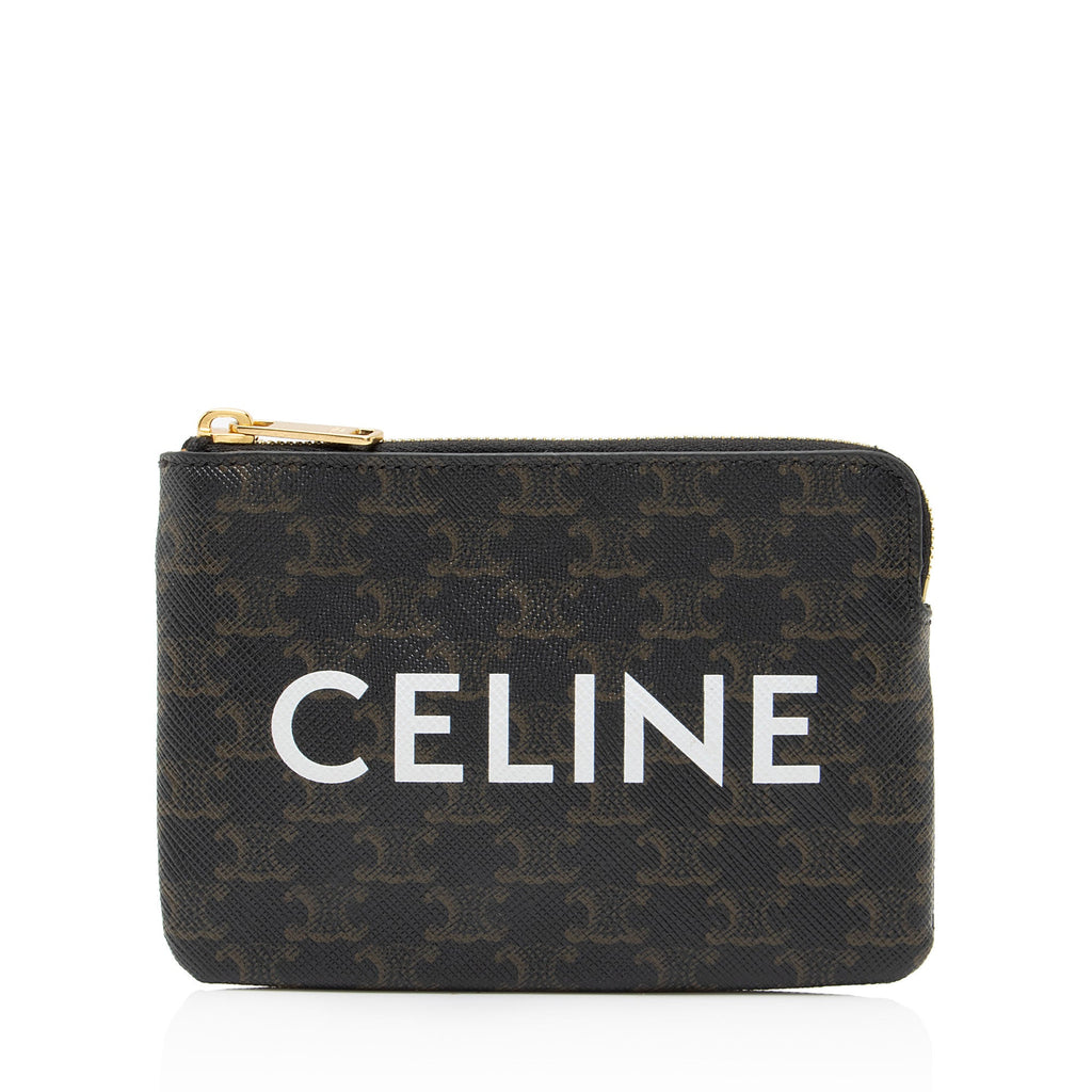 Celine Triomphe Canvas Logo Coin Pouch