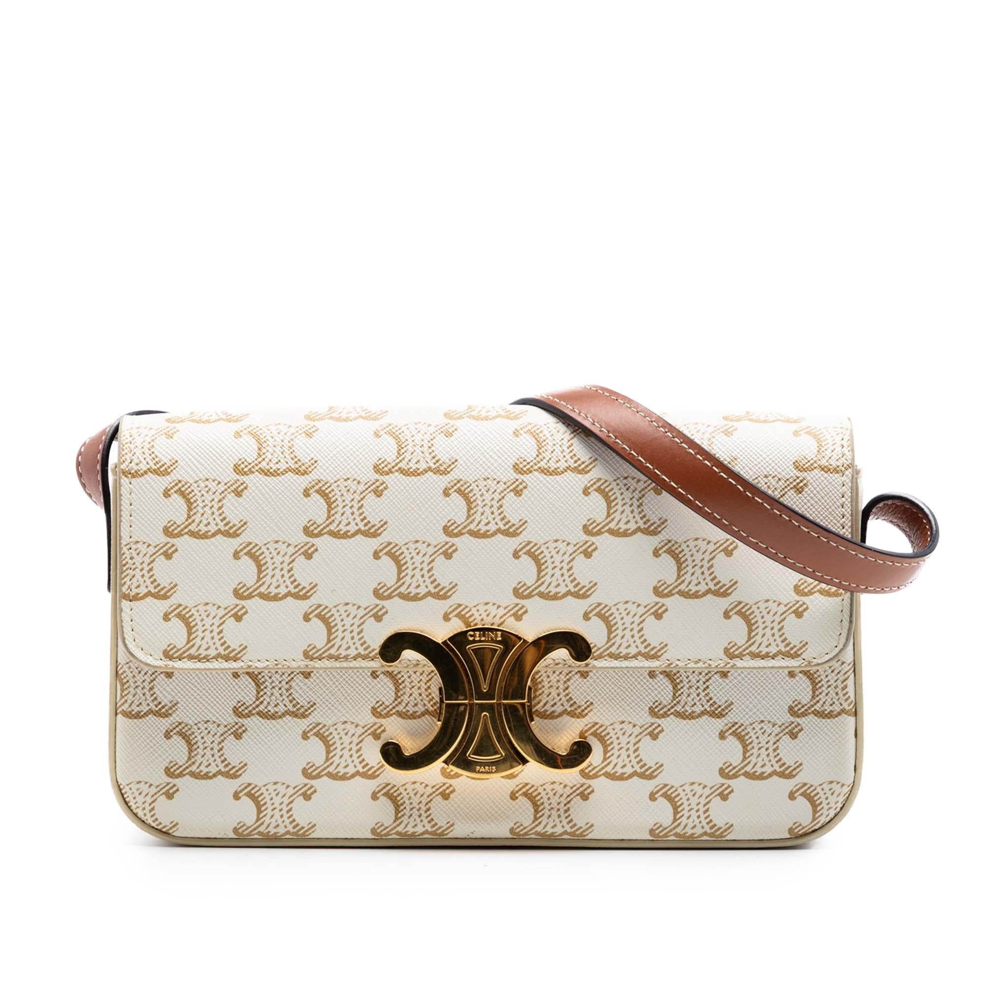 Celine Triomphe Coated Canvas Claude Shoulder Bag