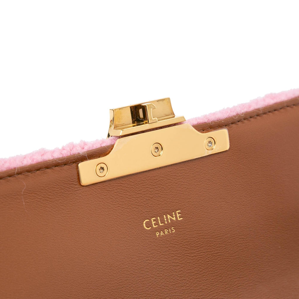 Celine Tweed Triomphe Claude Chain Shoulder Bag