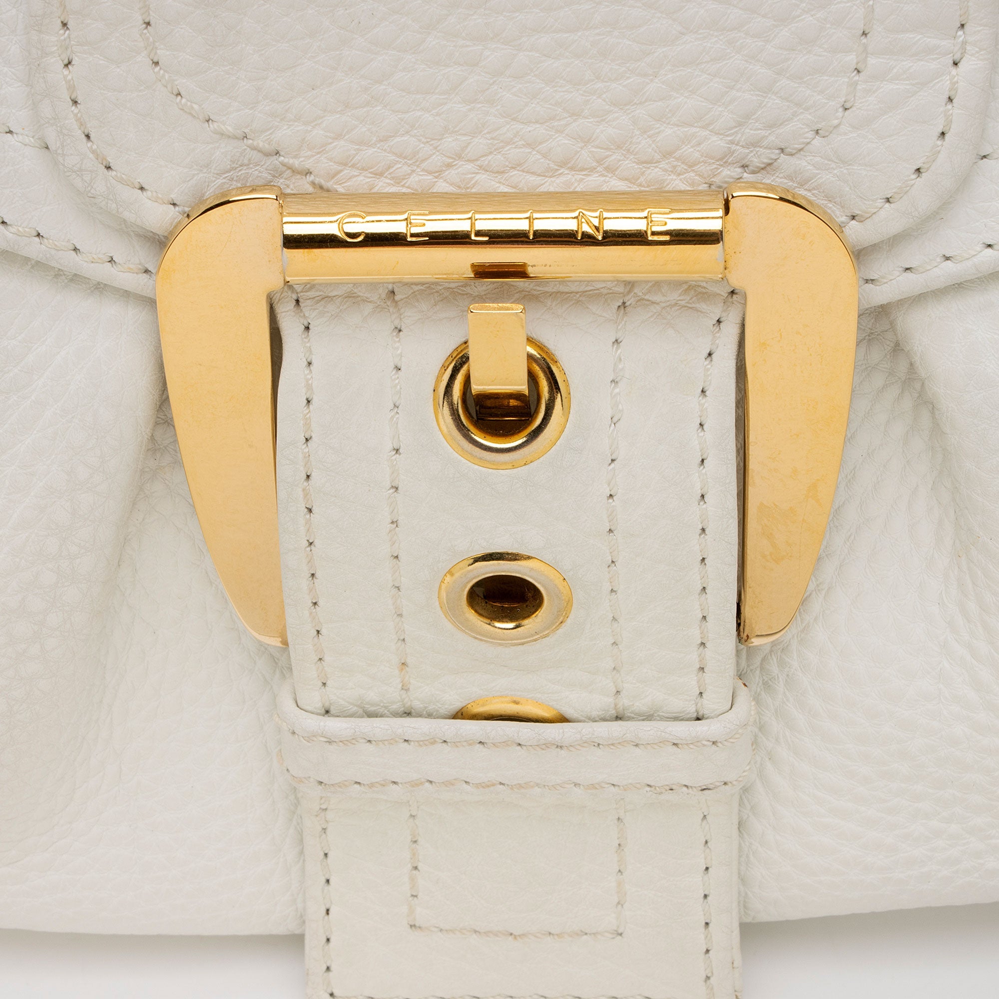 Celine Vintage Leather Buckle Shoulder Bag (SHF-Eqi2Xs)
