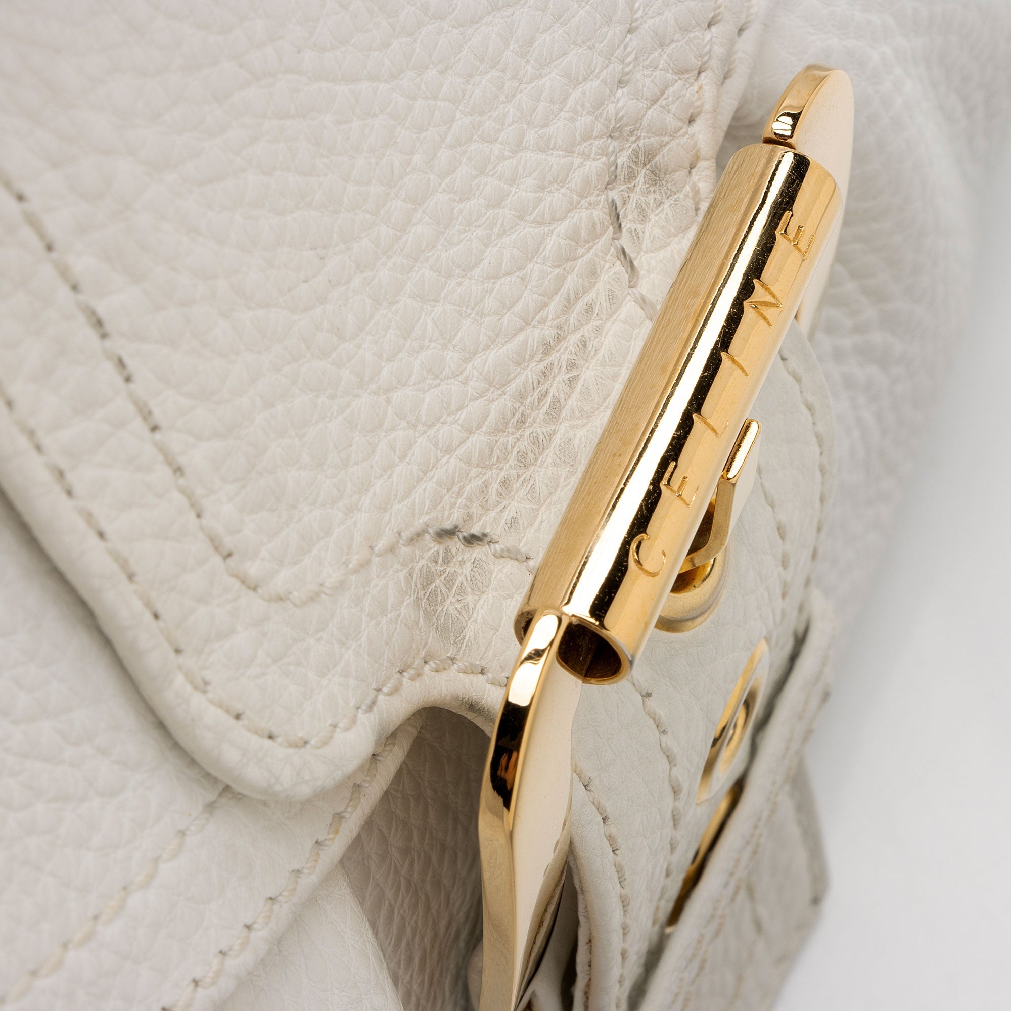 Celine Vintage Leather Buckle Shoulder Bag (SHF-Eqi2Xs)