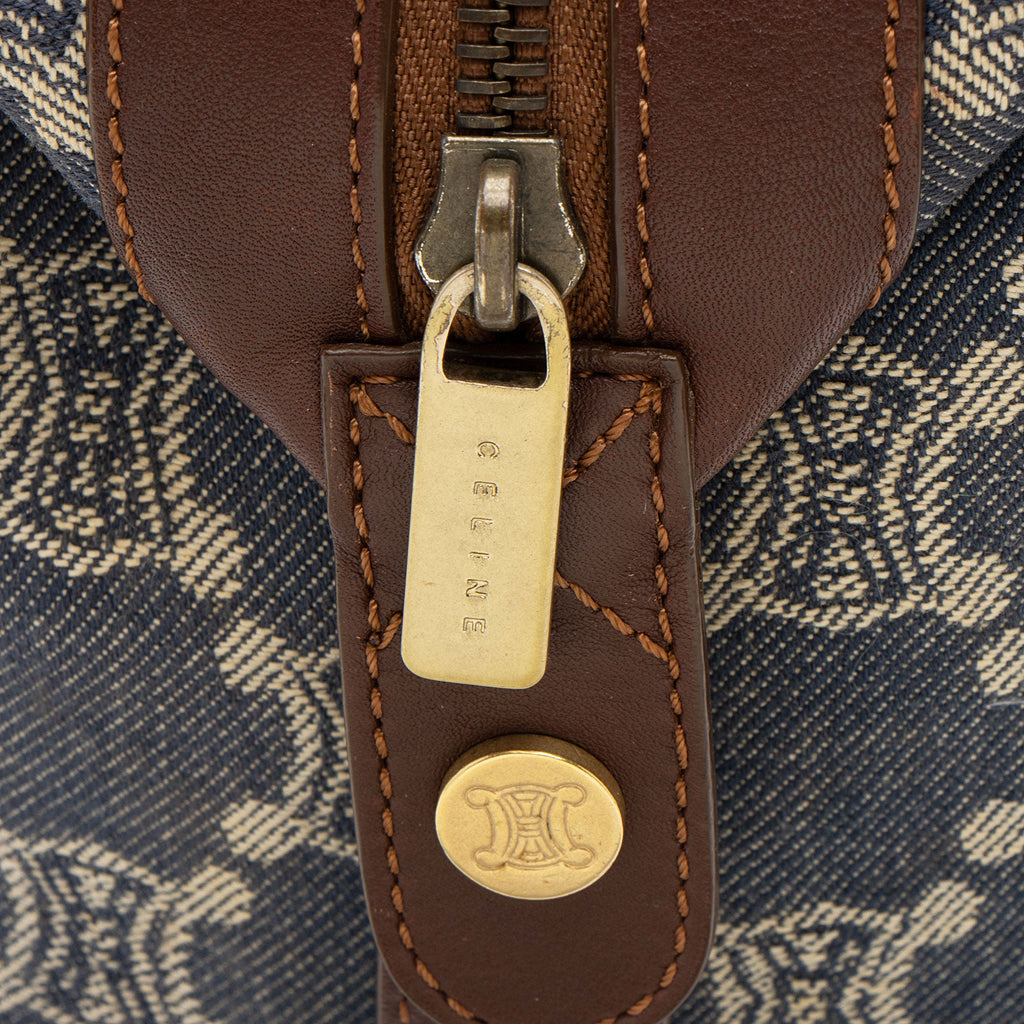 Celine Vintage Macadam Denim Small Satchel (SHF-7wuKrh)