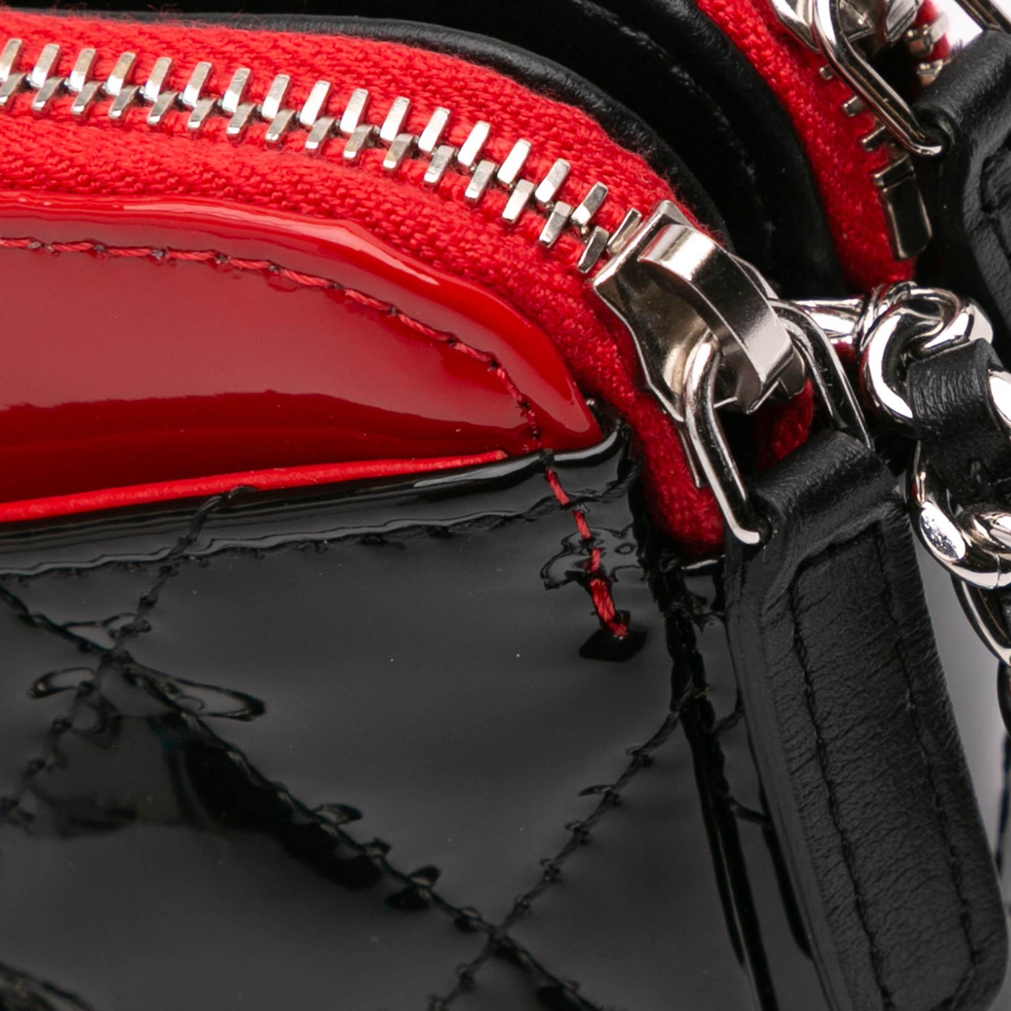 Chanel Bicolor Patent Double Zip Wallet on Chain
