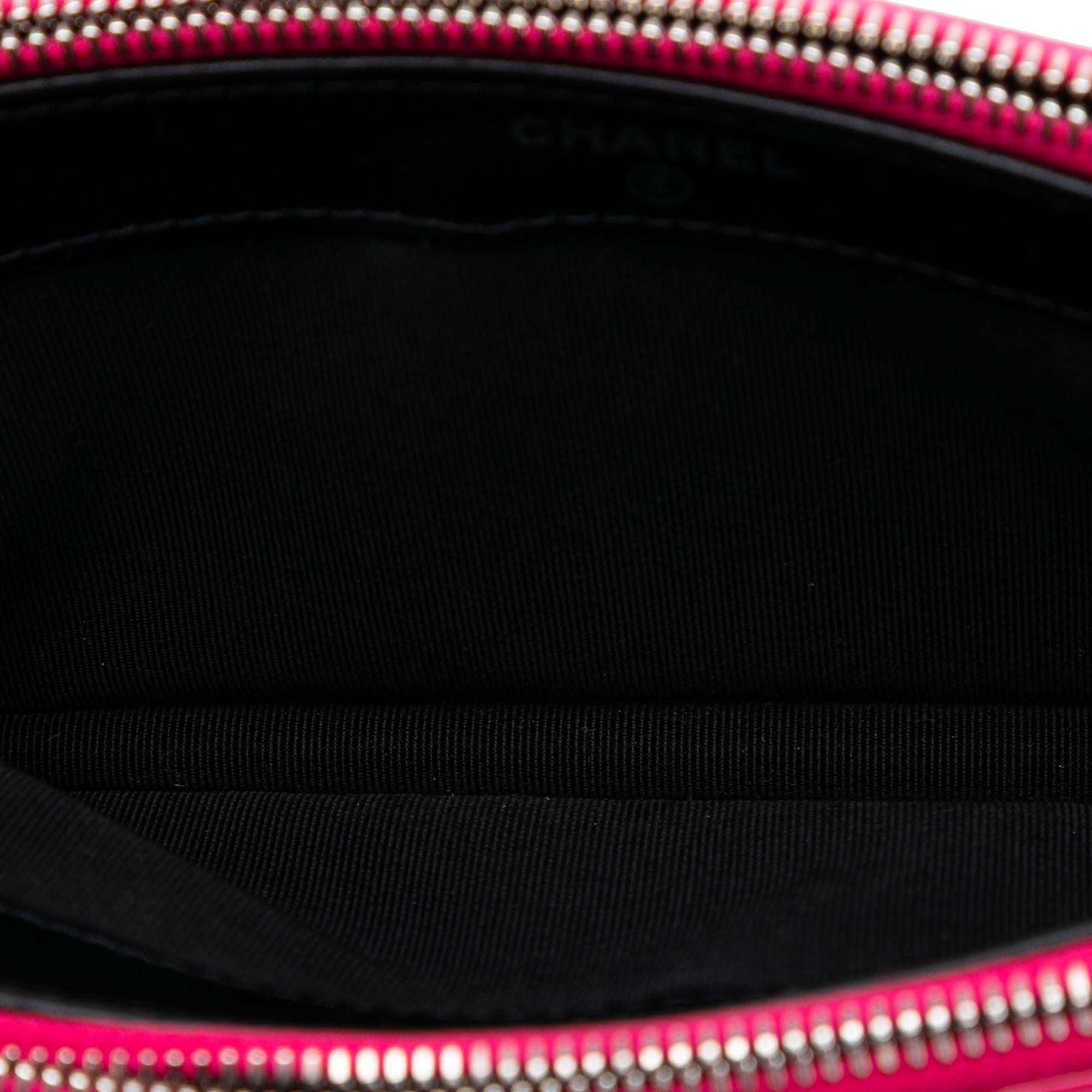 Chanel Bicolor Patent Double Zip Wallet on Chain