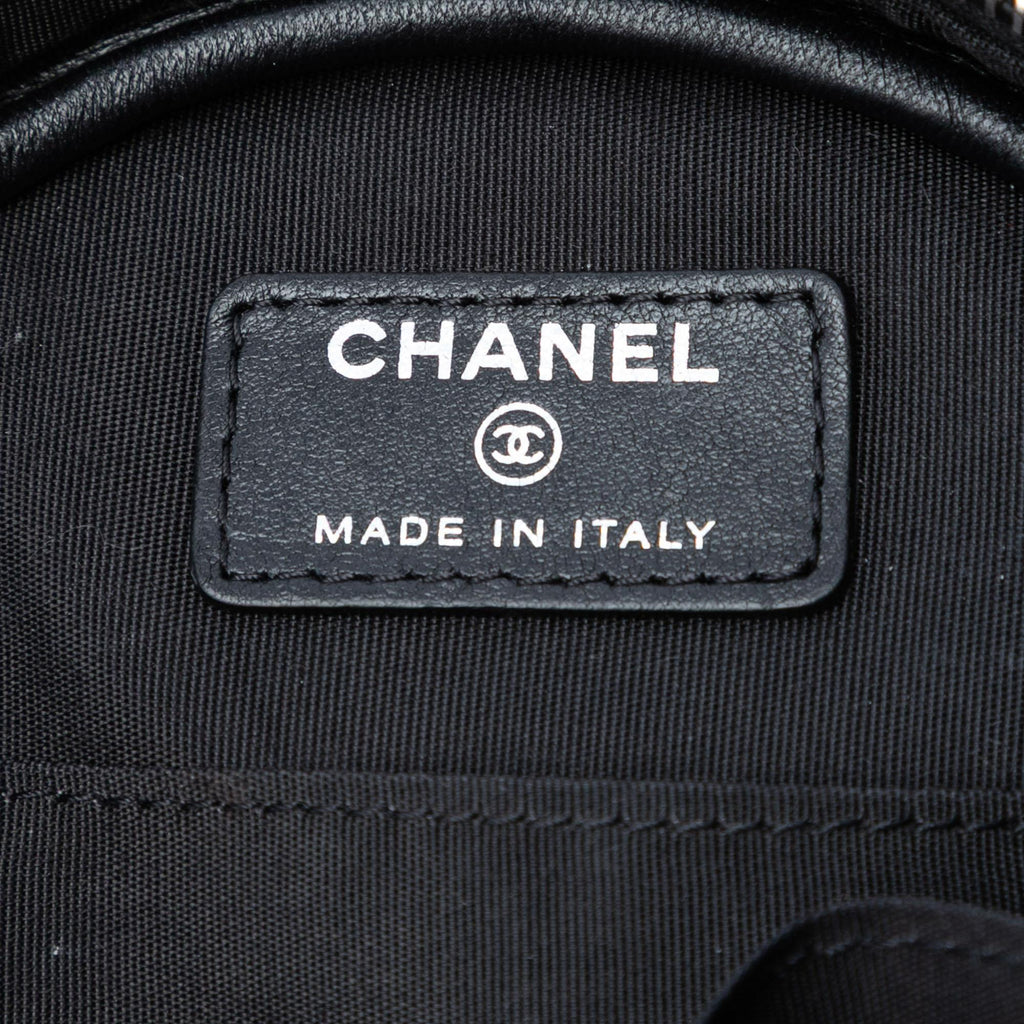 Chanel CC Calfskin Floral Round Clutch on Chain