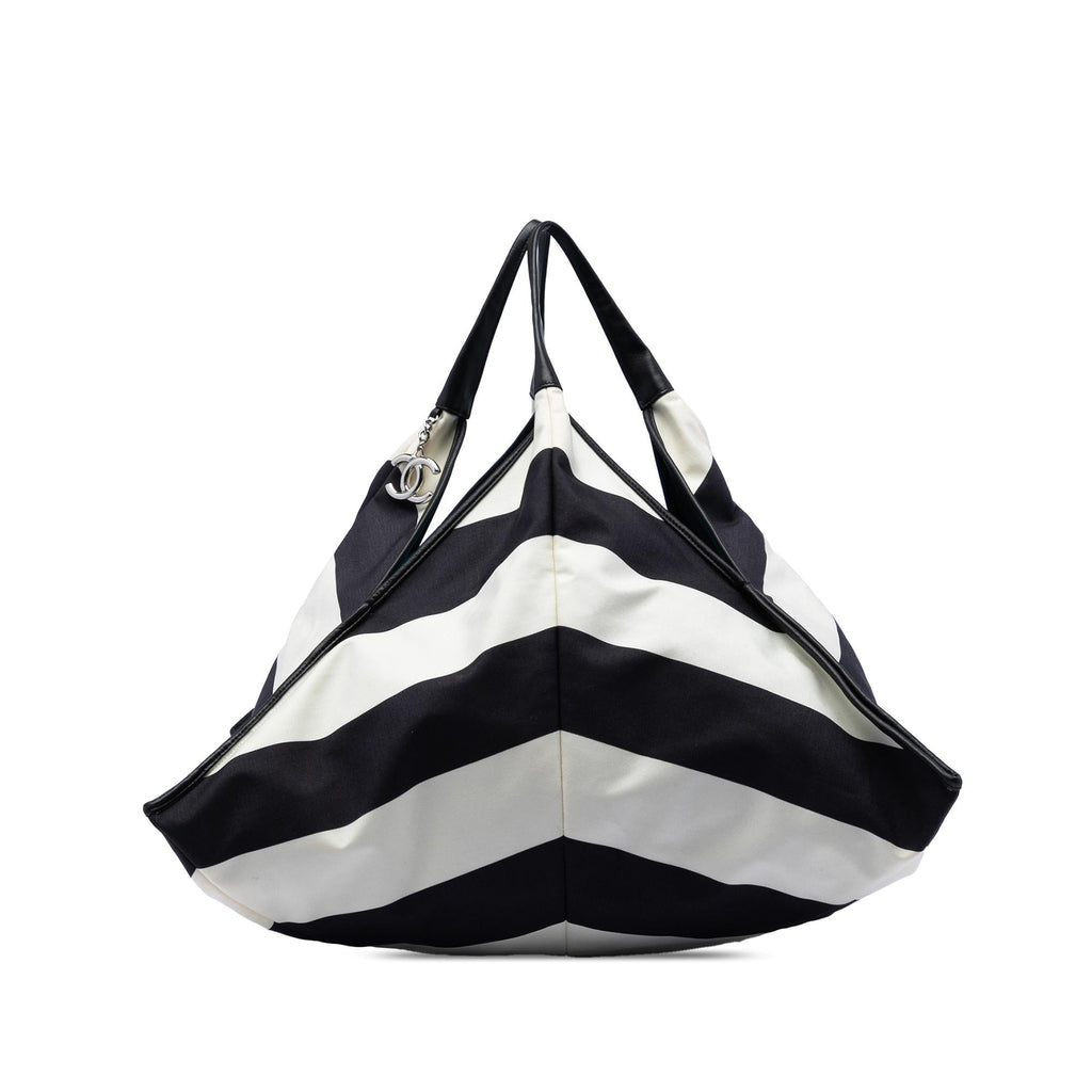 Chanel CC Canvas Stripe Tote