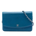 Chanel CC Caviar Sevruga Wallet On Chain