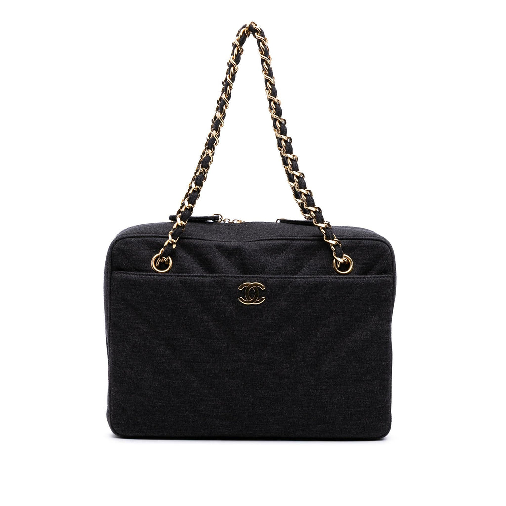 Chanel CC Chevron Jersey Camera Bag