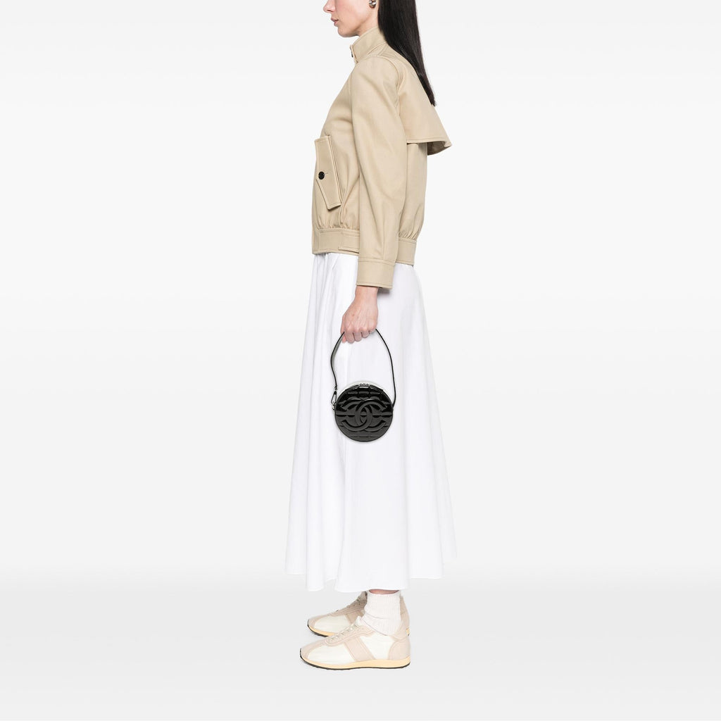 Chanel CC Choco Bar Patent Round Shoulder Bag