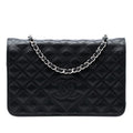 Chanel CC Embossed Lambskin Diamond Wallet On Chain