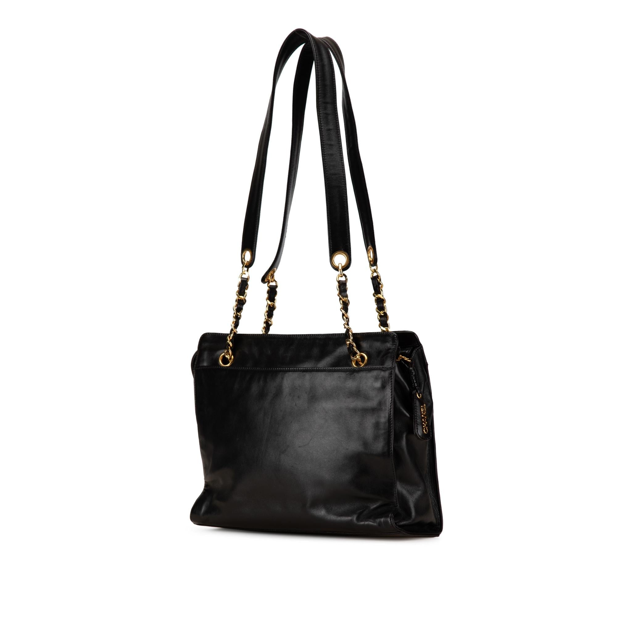 Chanel CC Lambskin Chain Tote