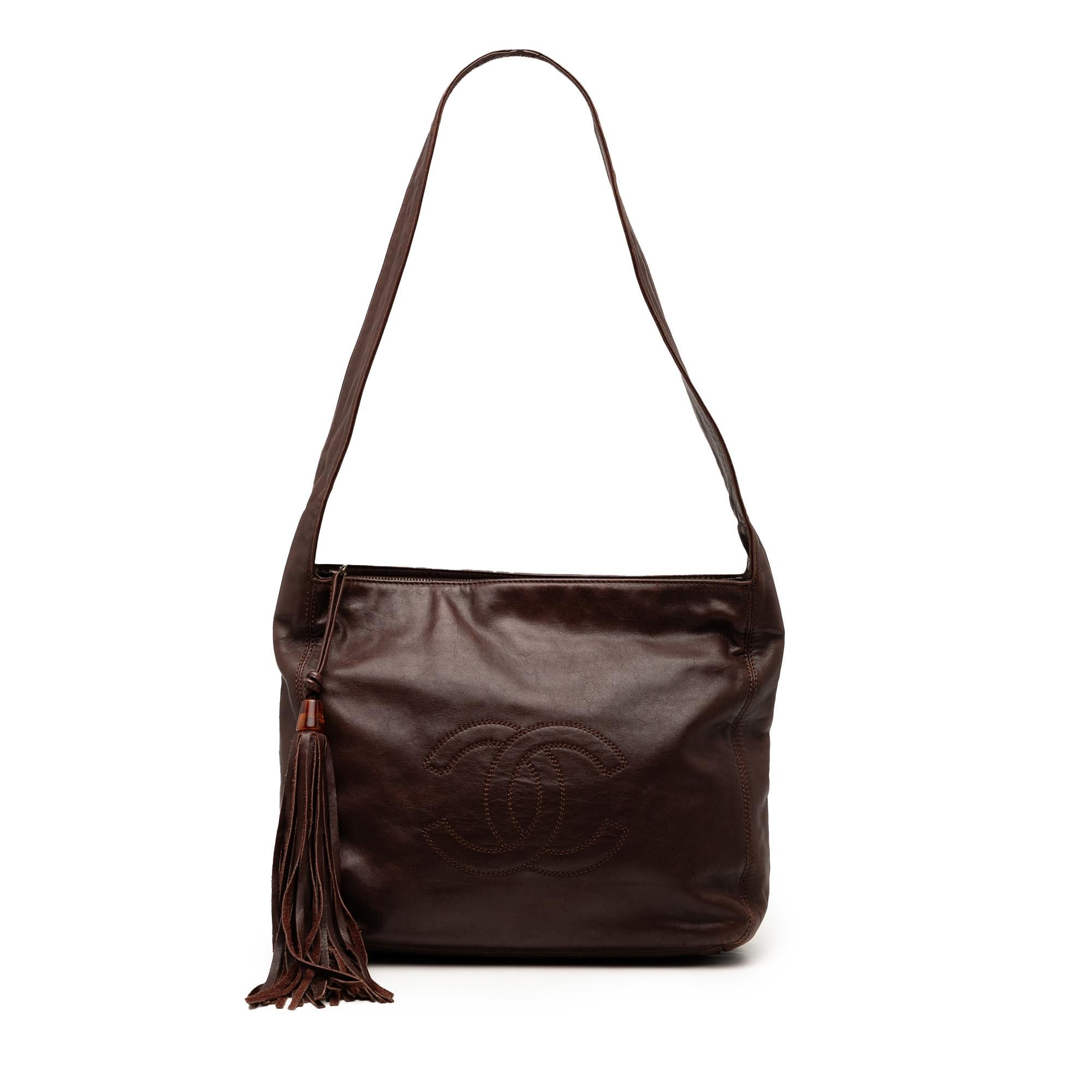 Chanel CC Lambskin Tassel Shoulder Bag