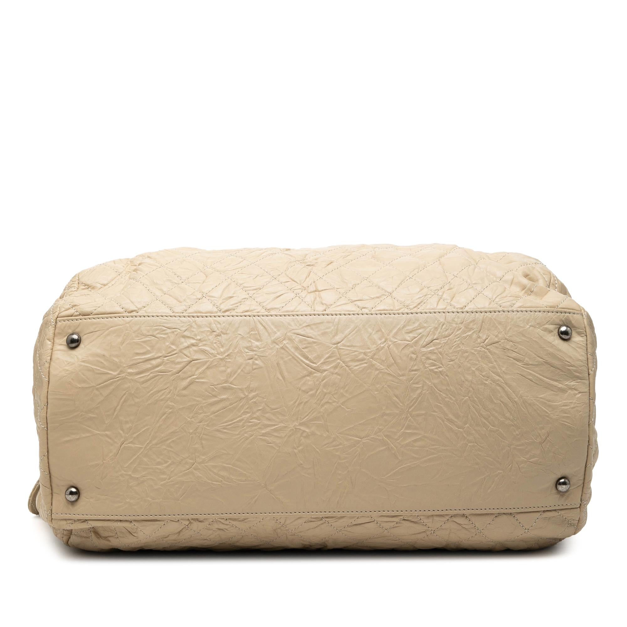 Chanel CC Quilted Aged Calfskin Coco Rider Bowling Bag