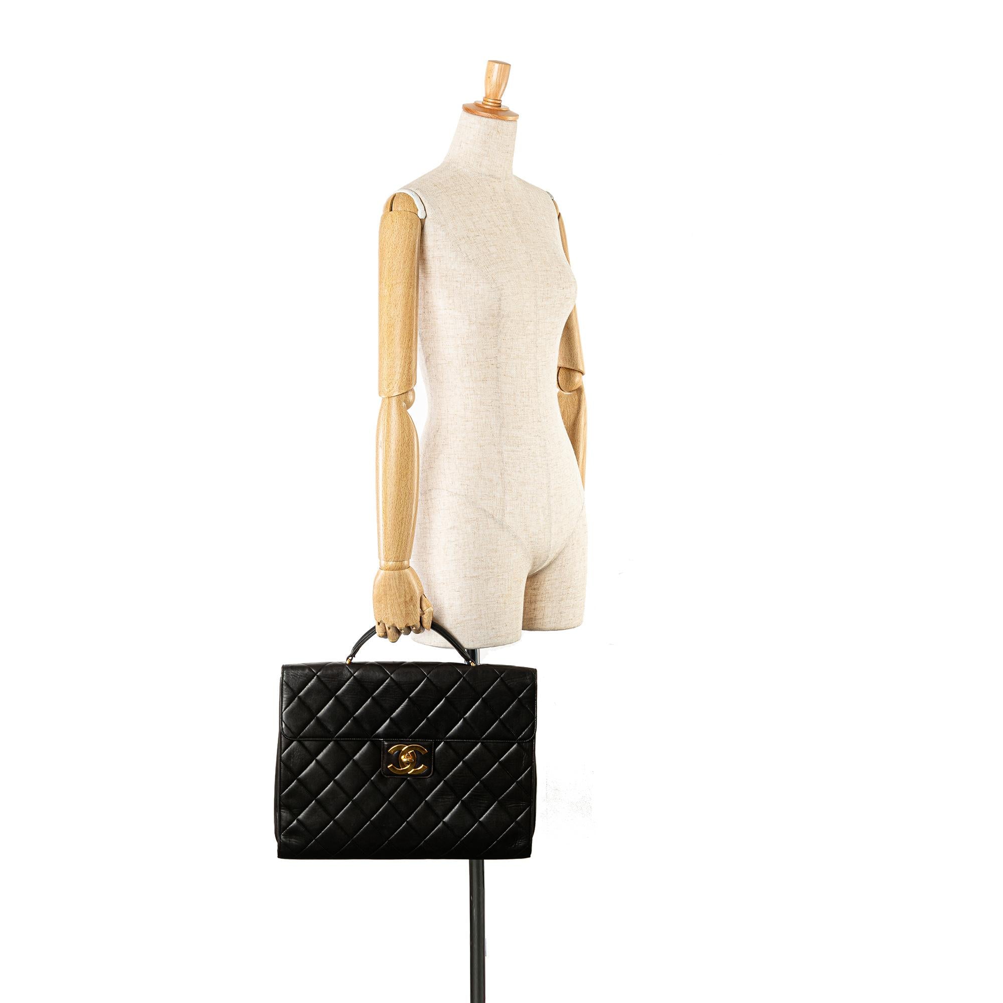 Chanel CC Quilted Lambskin Flap Briefcase (SHG-8TcoB4)