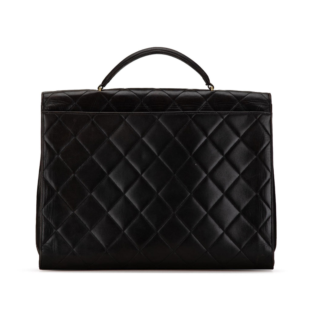 Chanel CC Quilted Lambskin Flap Briefcase (SHG-q0A6fi)