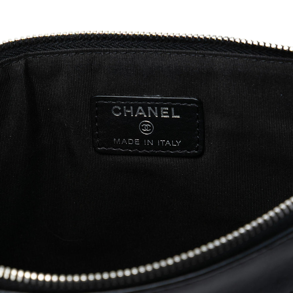 Chanel CC Quilted Lambskin Multi Zip Clutch