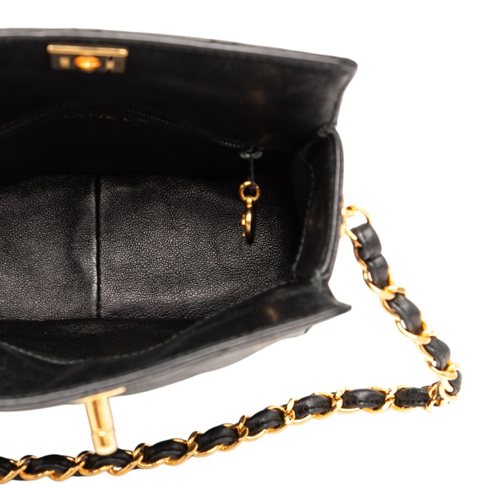 Chanel CC Quilted Lambskin Turnlock Handbag
