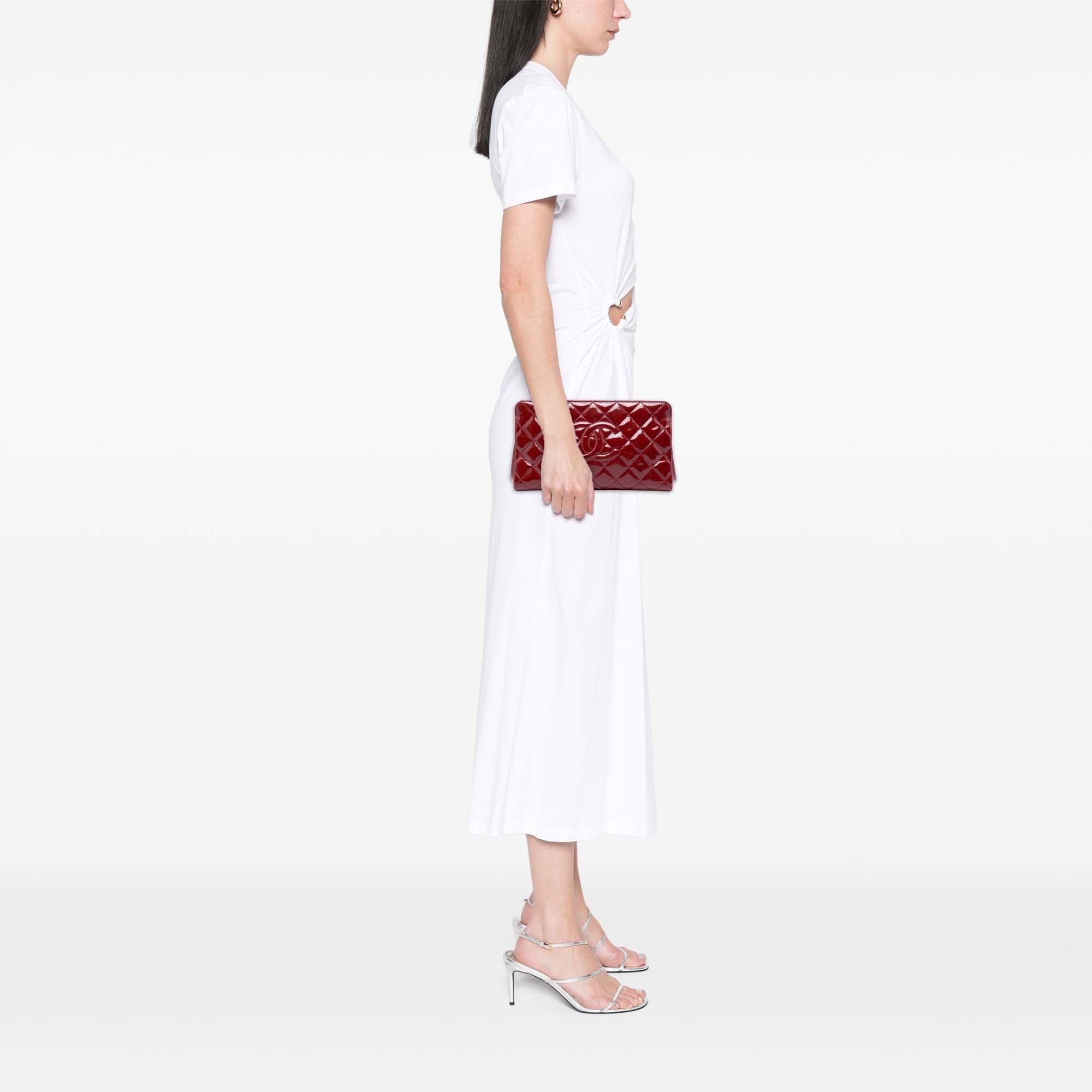 Chanel CC Quilted Patent Timeless Clutch