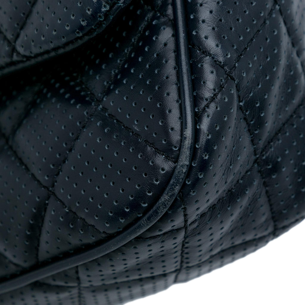Chanel CC Quilted Perforated Lambskin Single Flap
