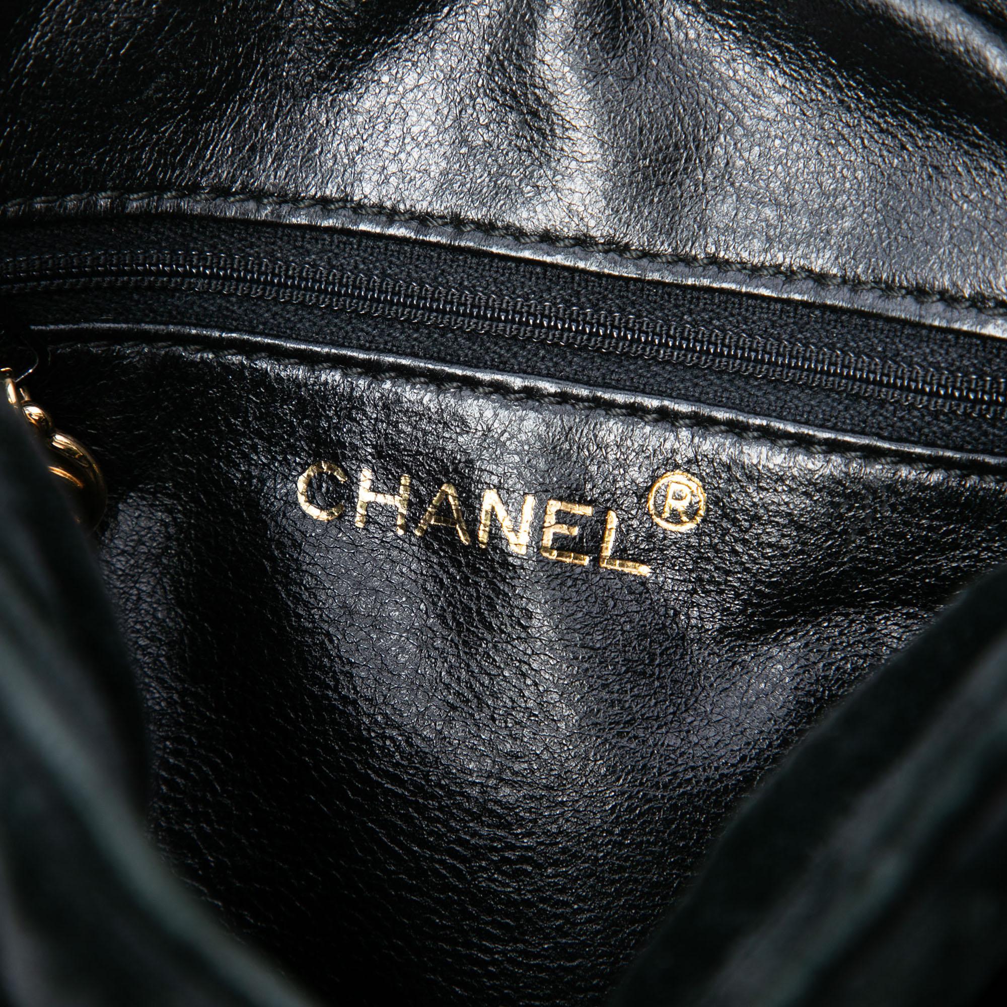 Chanel CC Quilted Velvet Handbag
