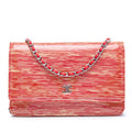 Chanel CC Striped Patent Wallet On Chain