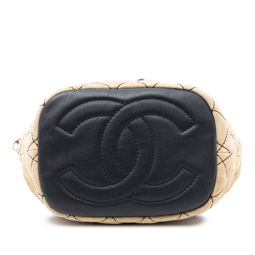 Chanel CC Suede Wild Stitch Bucket Bag