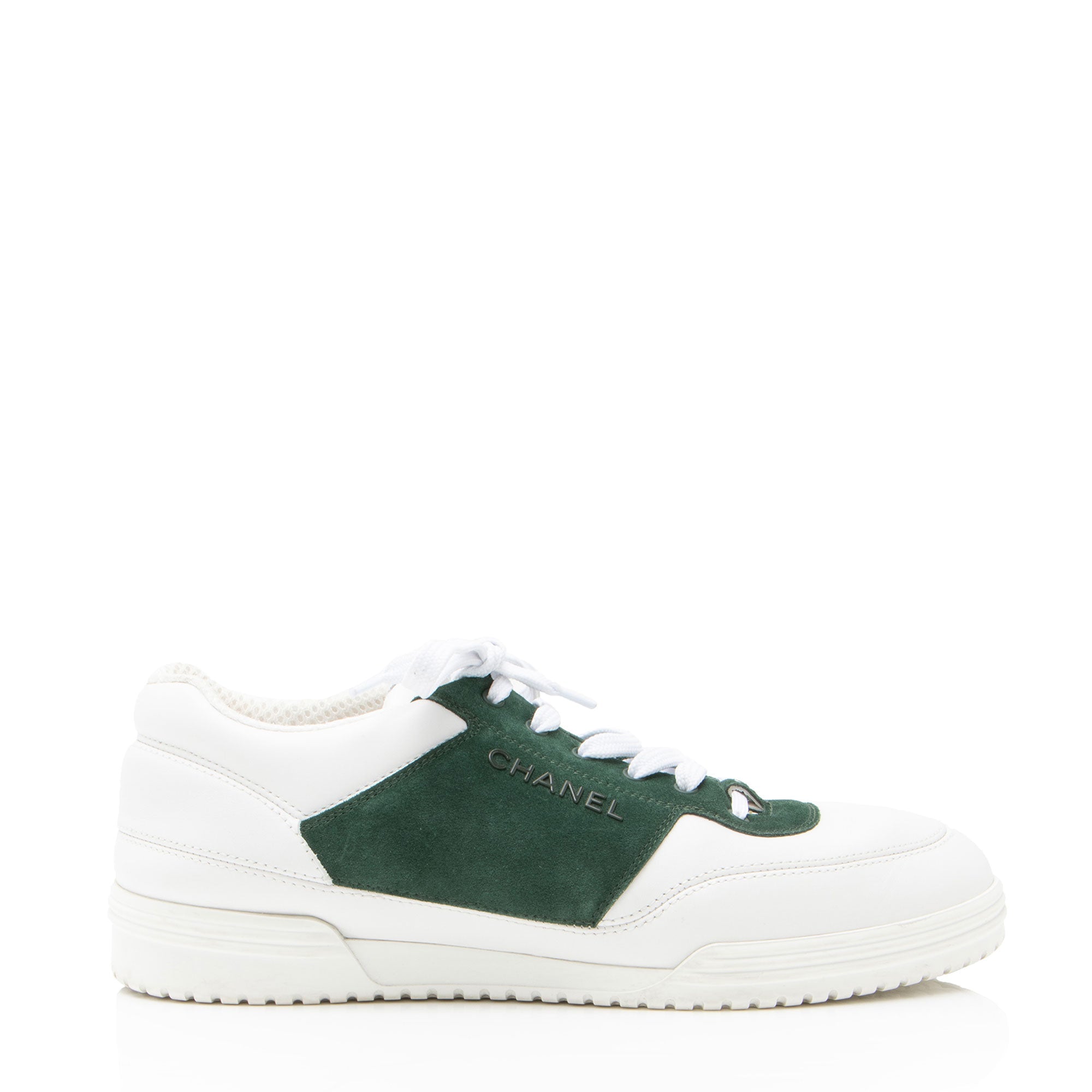 Chanel Calfskin Suede Logo Sneakers - Size 9.5 / 39.5