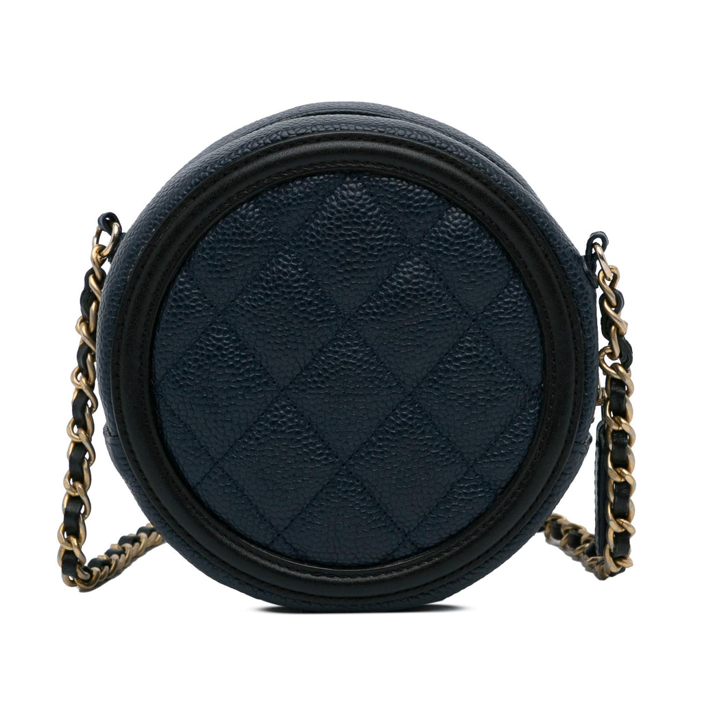 Chanel Caviar CC Filigree Round Crossbody Bag (SHG-f1Lbtg)