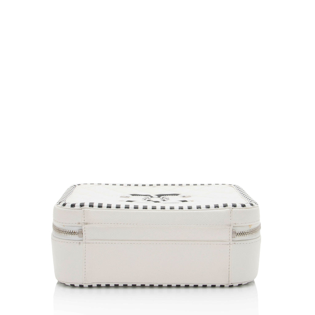 Chanel Caviar Leather CC Filigree Medium Vanity Case