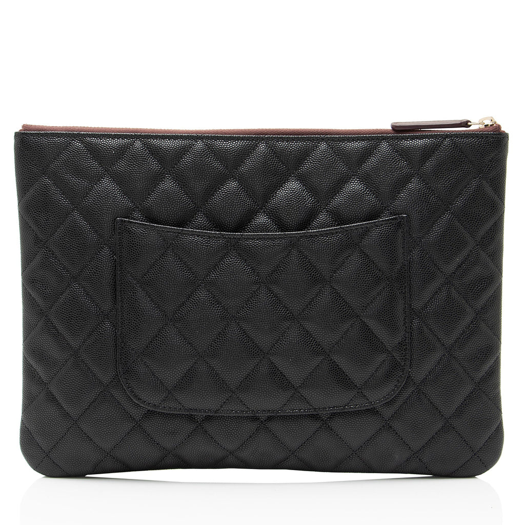 Chanel Caviar Leather Classic Zipped Pouch
