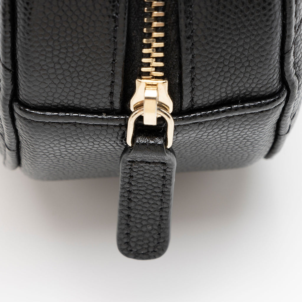 Chanel Caviar Leather Round Clutch with Chain