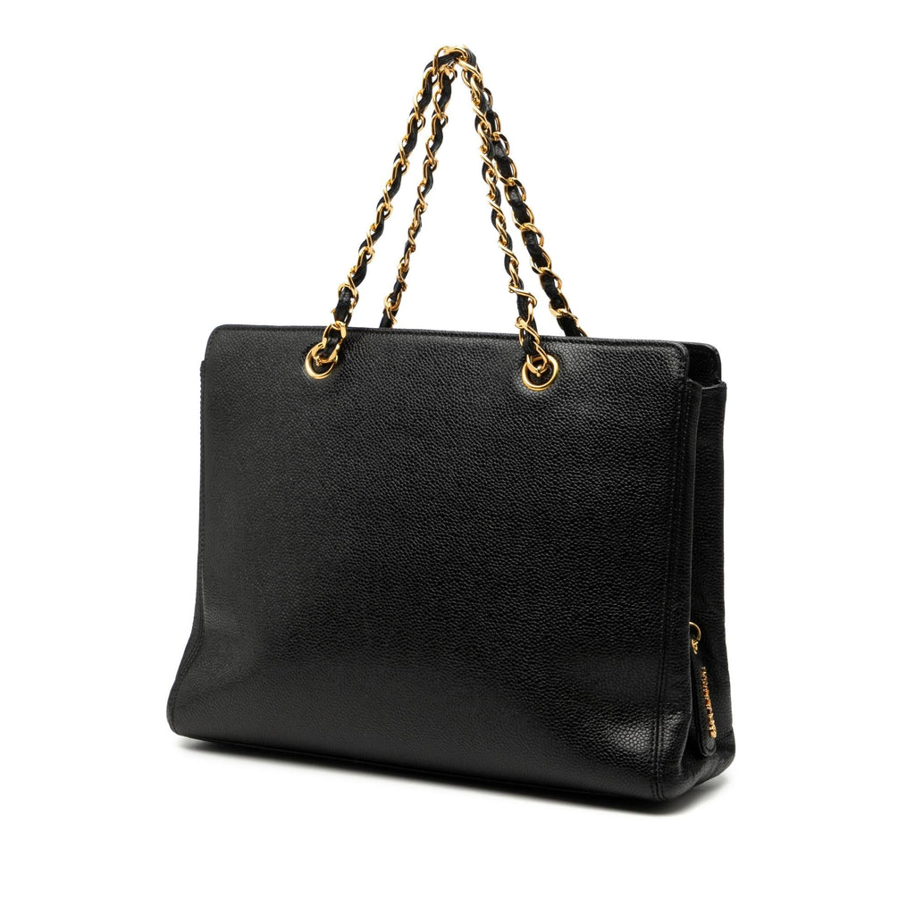 Chanel Caviar Logo Chain Tote