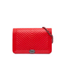Chanel Chevron Calfskin Boy Wallet On Chain