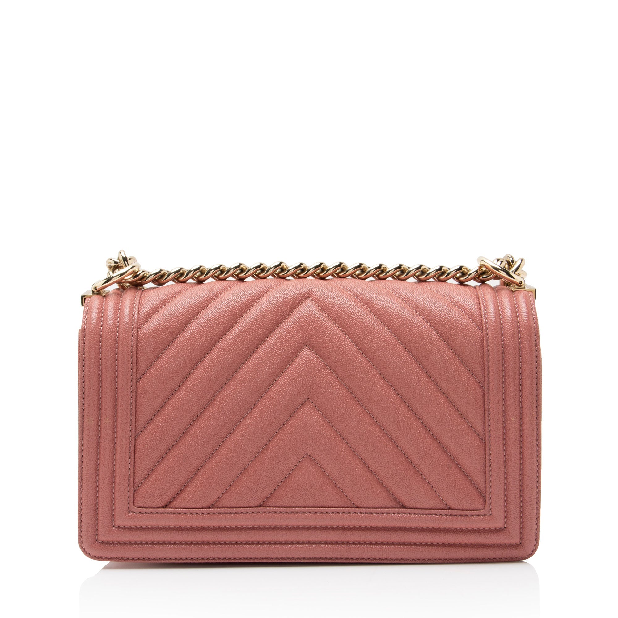 Chanel Chevron Caviar Leather Old Medium Boy Bag