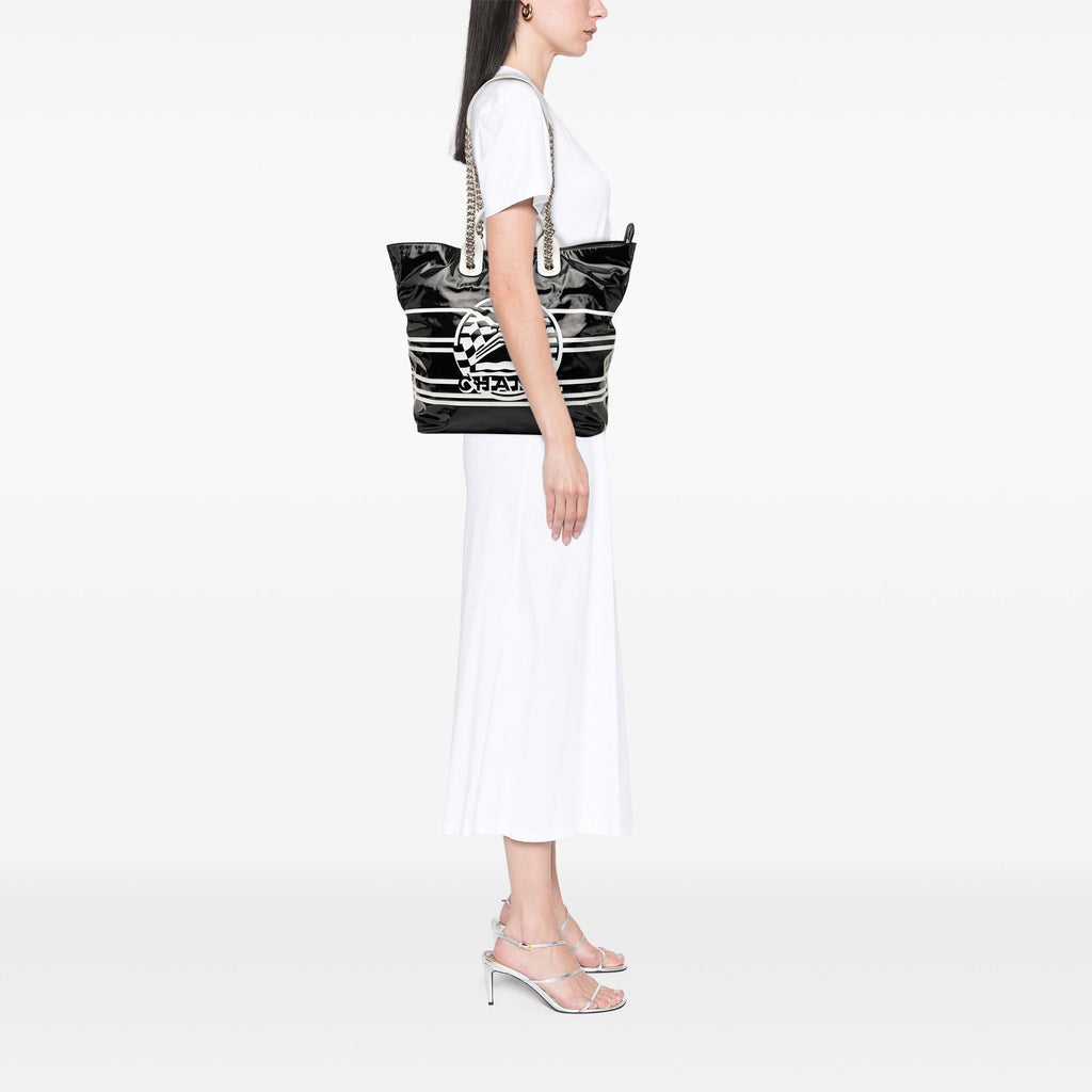 Chanel Coated Canvas La Pausa Bay Shopping Satchel