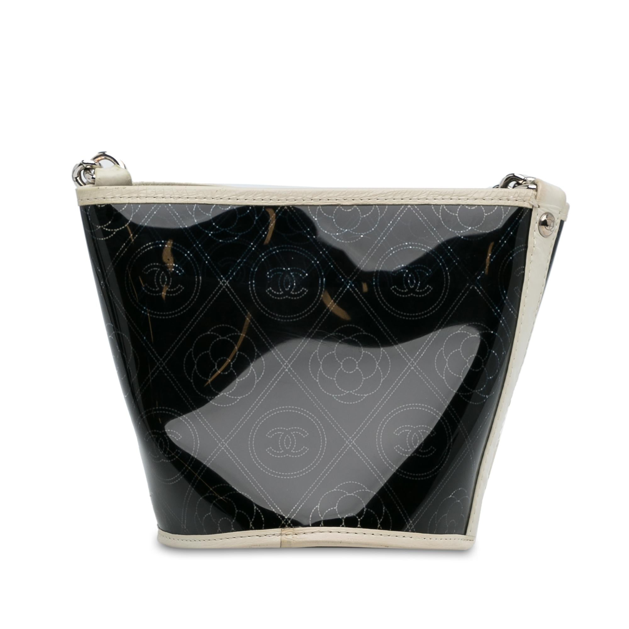 Chanel Crumpled Calfskin PVC Camellia Bucket (SHG-gZFHoM)