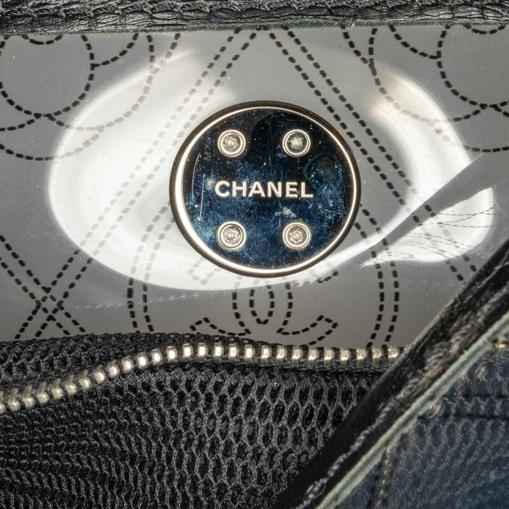 Chanel Crumpled Calfskin PVC Camellia Bucket (SHG-MQacNp)