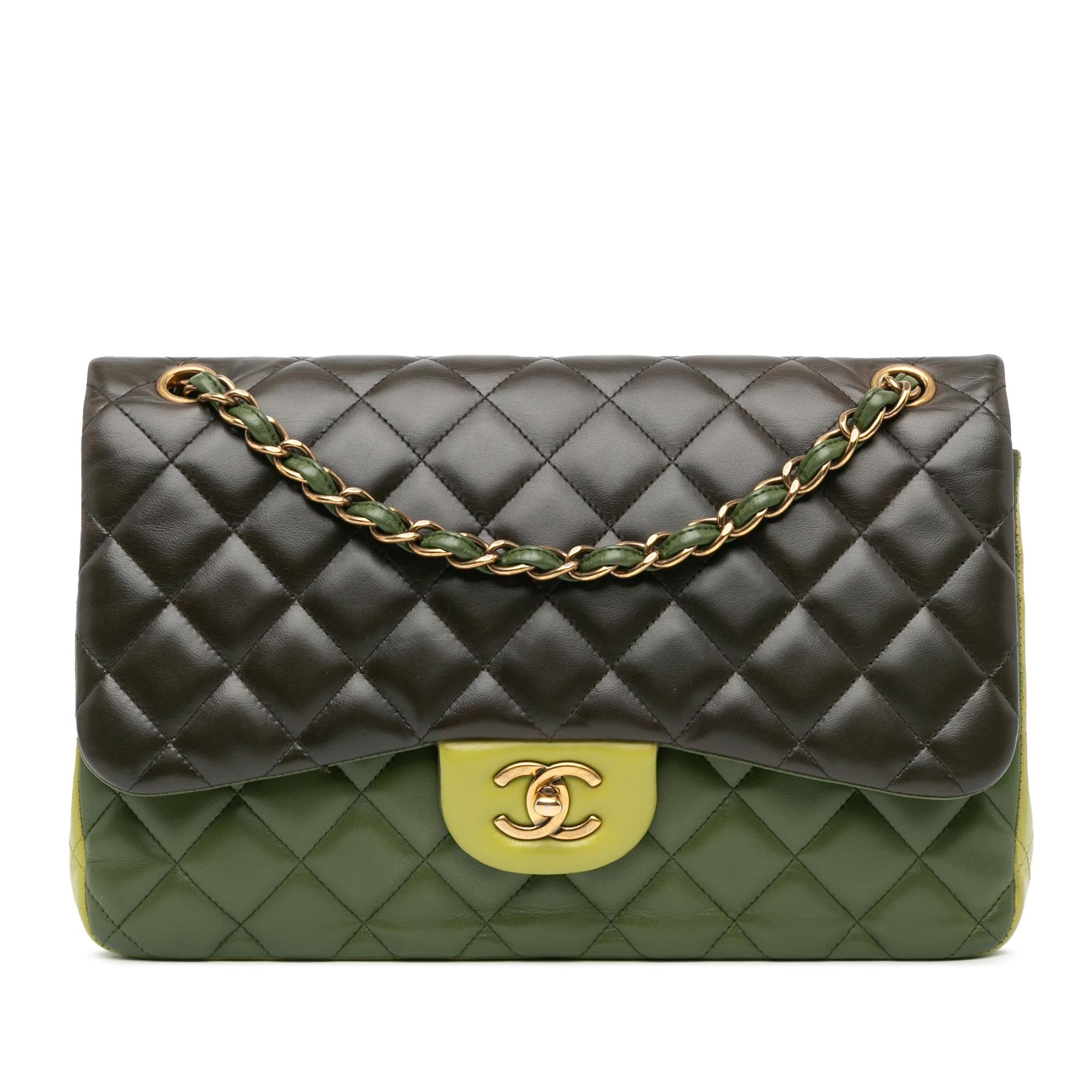 Chanel Jumbo Classic Tricolor Lambskin Double Flap (SHG-9rVF1I)
