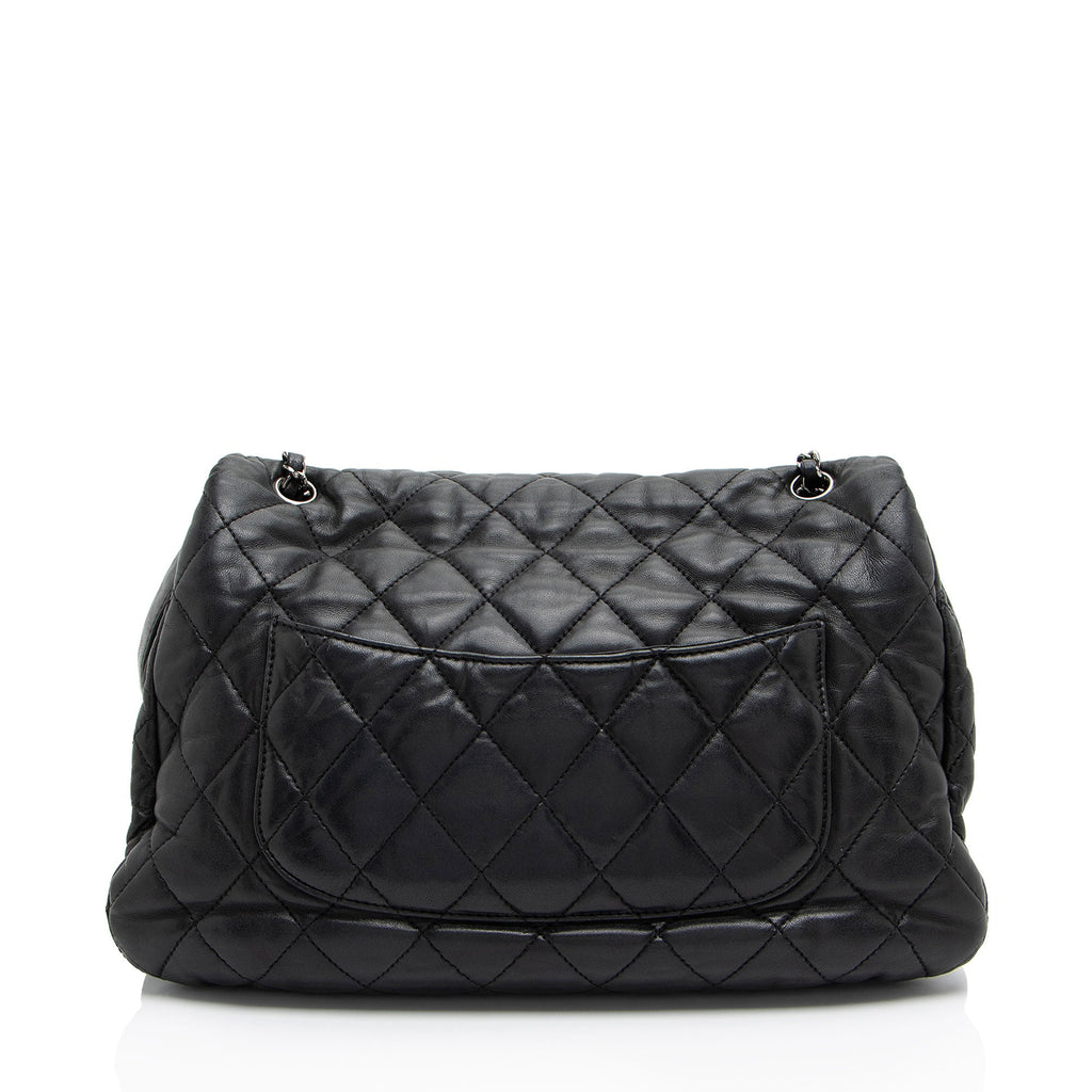 Chanel Lambskin 3 Accordion Maxi Flap Bag