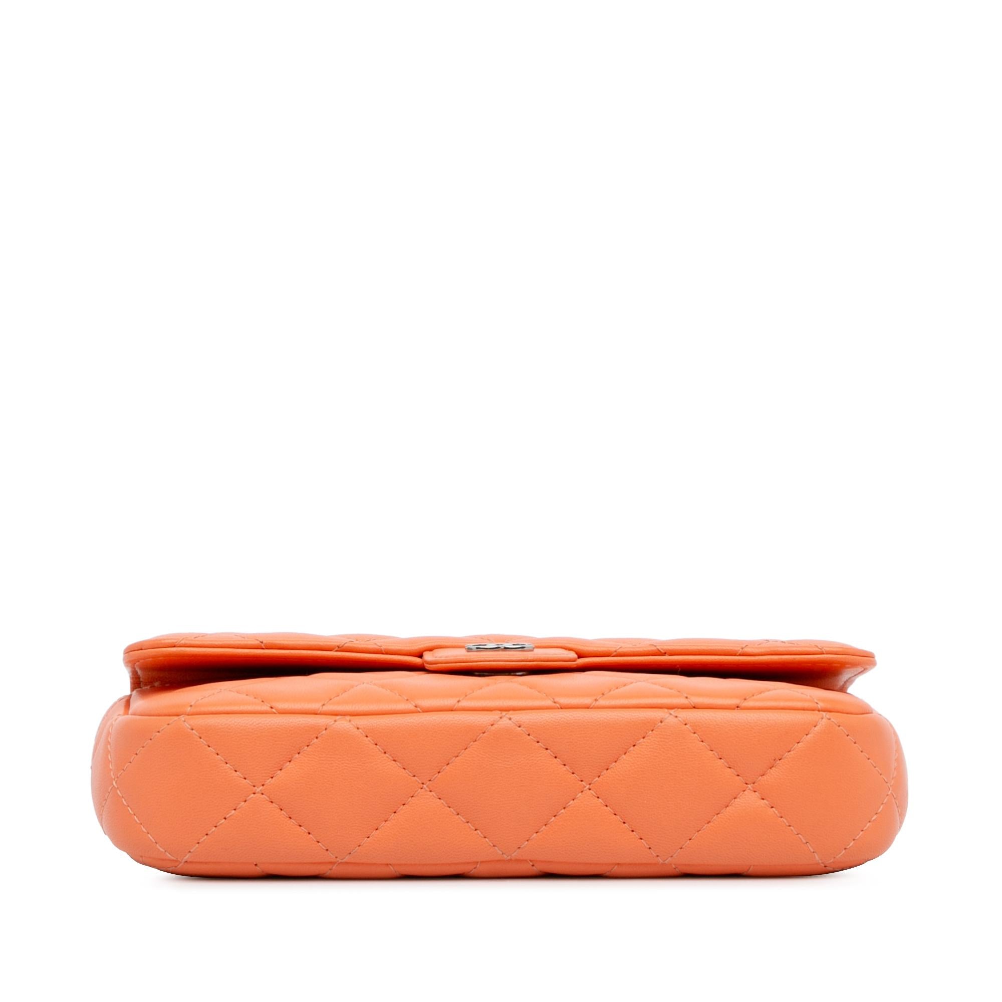 Chanel Lambskin Flap Phone Holder with Chain