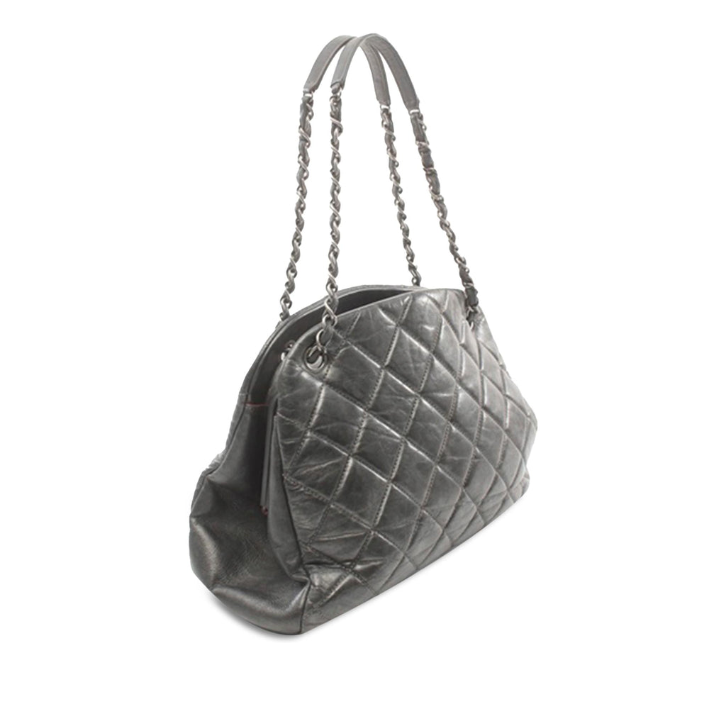 Chanel Large Aged Calfskin Just Mademoiselle Bowling Bag (SHG-qznmmK)