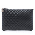 Chanel Large Bi Quilted Lambskin O Case Clutch