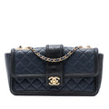 Chanel Large Bicolor Quilted Lambskin Elegant CC Flap