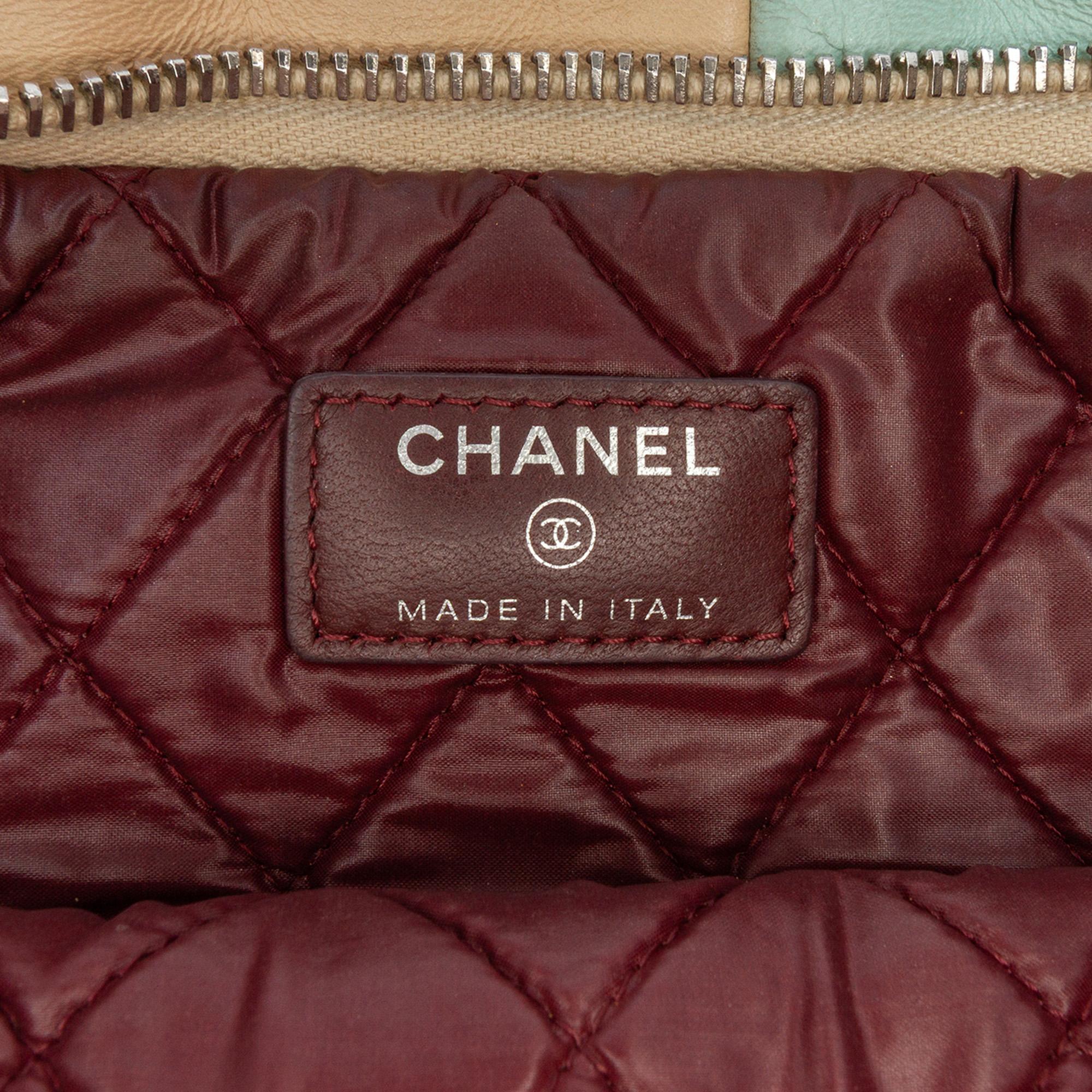 Chanel Large Lambskin Colorblock Patchwork O Case