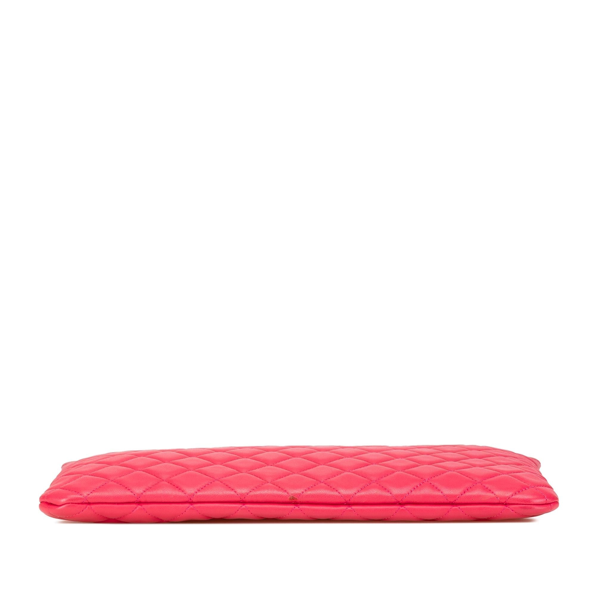 Chanel Large Quilted Lambskin O Case Clutch